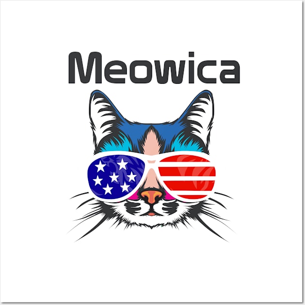 Meowica Shirt Patriotic Cat day Wall Art by Superior T-Shirt